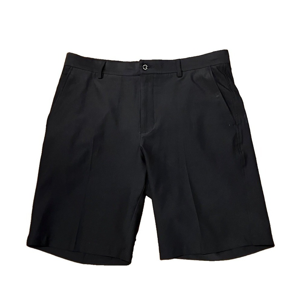 Dunning Everbest Golf Shorts Sz‎ 33 Navy Blue 10" Chino Stretch Tech Flat
